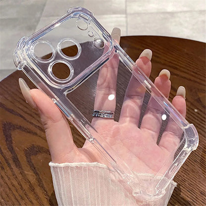 Luksusowe Etui Przeciwwstrząsowe Przezroczyste do iPhone 17 16 15 14 13 12 11 Pro X XR XS Max Plus Air Miękkie Przezroczyste Etui Bumper