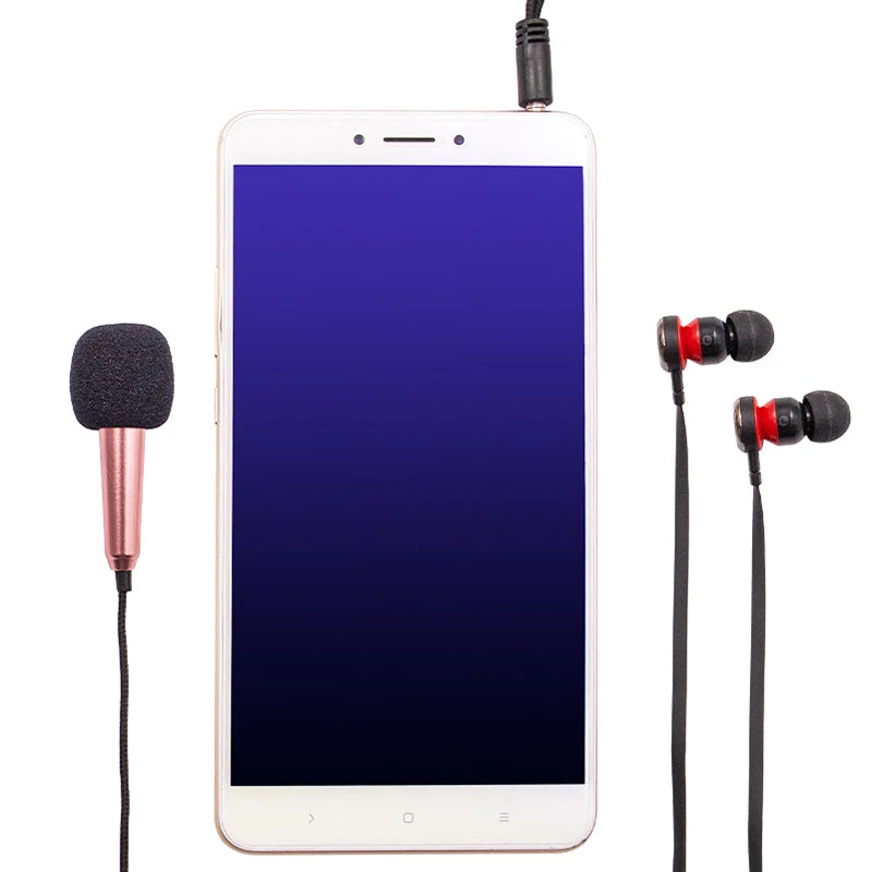 New 3.5mm Portable Stereo Studio Mic KTV Karaoke Mini Microphone For Smart Phone Laptop PC Desktop Handheld Audio Microphone