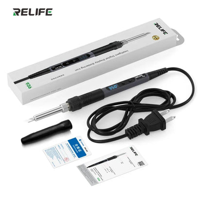 RELIFE 936 90W Intelligent Digital Display Portable Soldering Iron 120~550℃ Adjustable Supports 900M Series Soldering Iron Tips