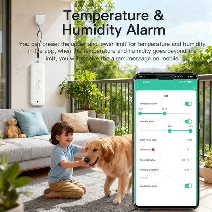 TUYA Wifi/Zigbee Waterproof Temperature And Humidity Sensor Outdoor Smart Life Thermometer Hygrometer Detection For Garden Home