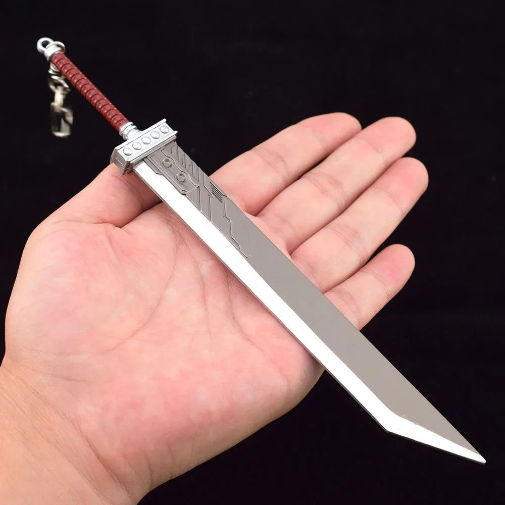 22cm Buster Sword Fantasy Game Weapon Cloud Strife Game Metal Sword Weapon Model Home Ornament Samurai Karambit Knafe Crafts Toy