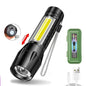 BALDR Mini Rechargeable LED Flashlight COB+XPE Portable Torch Zoomable Light Tactical Flashlight outdoor Camping Fishing Lantern