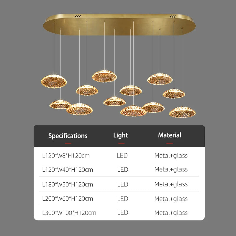Modern Restaurant Pendant Lamp for Villa Dining Table Bar Kitchen Island Hanging Light for LED Glass Dining Room Chandelier
