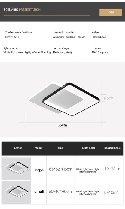 Modern Minimalist Led Ceiling Lamp For Bedroom Black White Design Ring Chandelier Living Room Study Loft Smart Light Fixtures