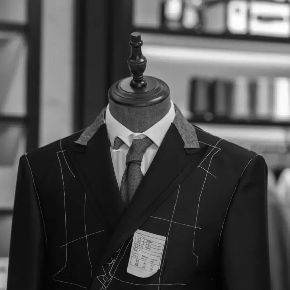 3 Piece Set Grey Herringbone Tweed Men Suits Formal Notch Lapel Male Suit Slim Elegant Wedding Groom Business Casual Suit