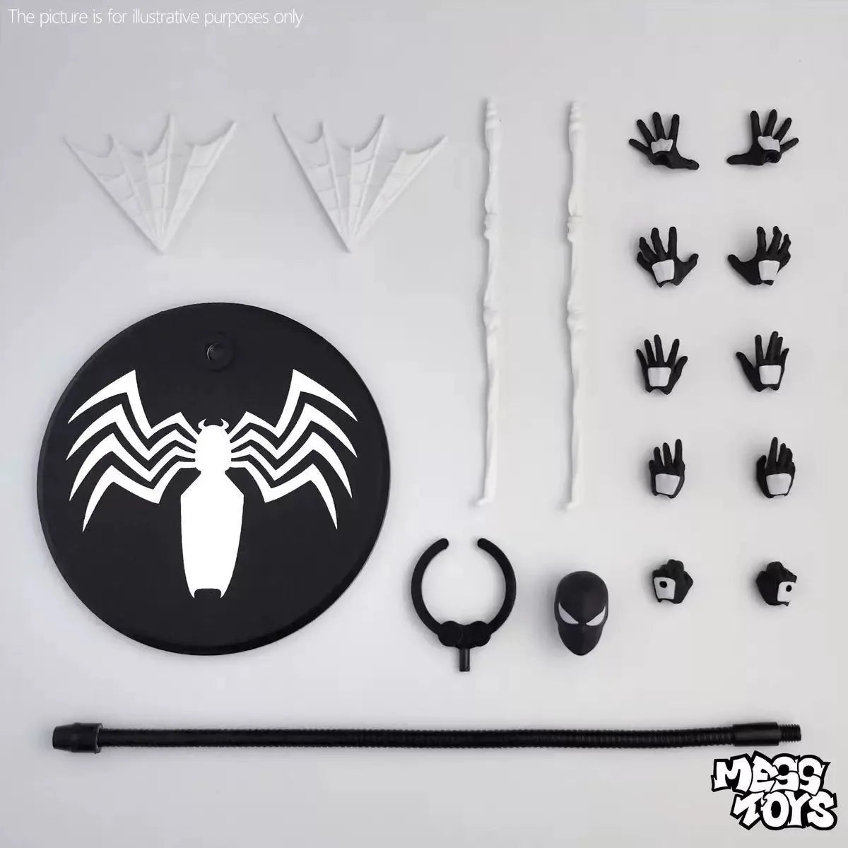 MESS TOYS Black Neighbor Symbiont Spider-Man Black Venom Armor Joint Hands-on Model