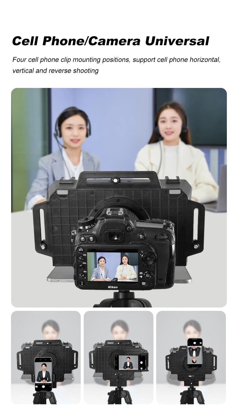 Soonpho F7 F8 Teleprompter for Tablet Laptop Smartphone Camera Bluetooth Portable Telepronter for Live Streaming Recording Video