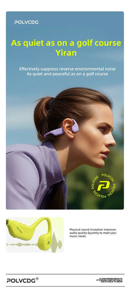 Słuchawki rowerowe z otwartym przewodnictwem kostnym POLVCDG Bluetooth 5.4 Słuchawki sportowe do biegania na świeżym powietrzu X1