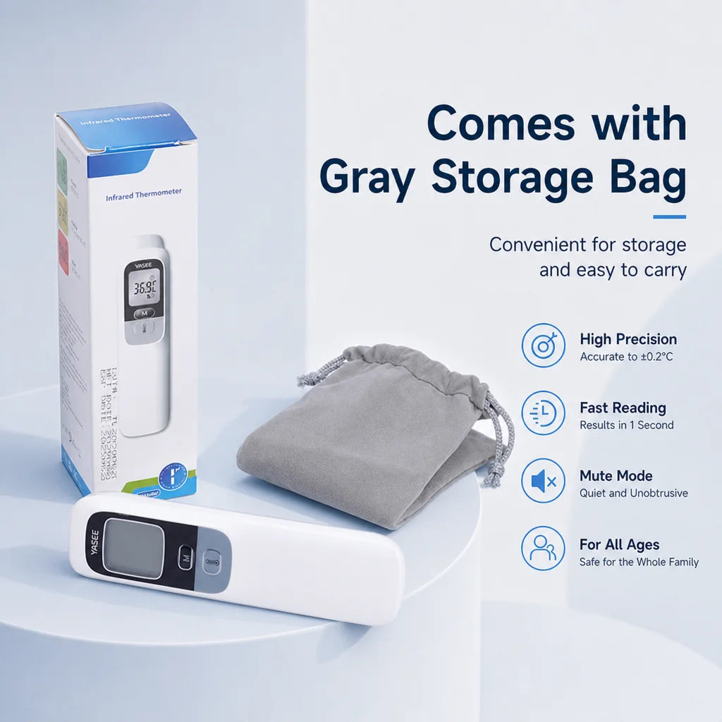 Yasee Backlit LCD Forehead Thermometer ℃℉ Non-contact Human Body Room Temperature Meter Electronic Medical Baby Adult Fever Cold