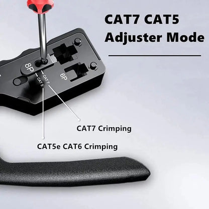 New Rj45 Rj12 Rj11 Pass Through Crimp Plier Cat7 Cat6 Cat6A Cat5 Cat5e Stripping Crimping Tool with 8P/6P Ethernet Connectors
