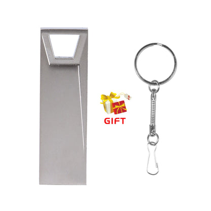 JASTER Metal USB Flash Drive 128GB Business Gift Memory Stick 64GB Free Key Chain Pen Drive 32GB Silver Flash Disk 16GB 8GB 4GB