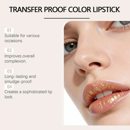 Gold Crystal PH Color Changing Lipstick Hyaluronic Acid Moisturizing Lip Balm Fade Lip Line Relieve Dryness Non Greasy Lip Gloss
