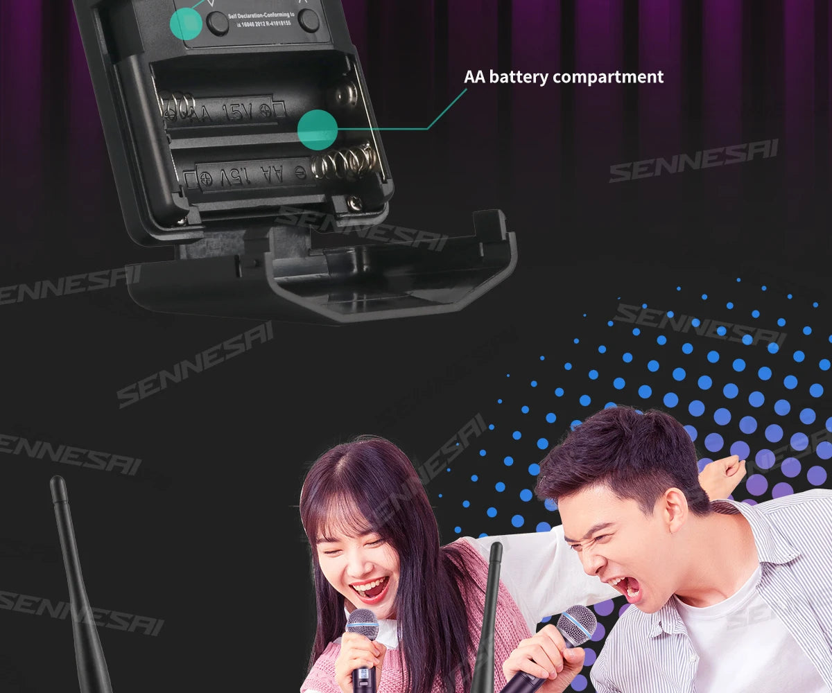 SENNESAI GLXD24 B58 Professional Dual Wireless Microphone 600-699MHz System Stage Performances UHF Dynamic 2 Channel Handheld