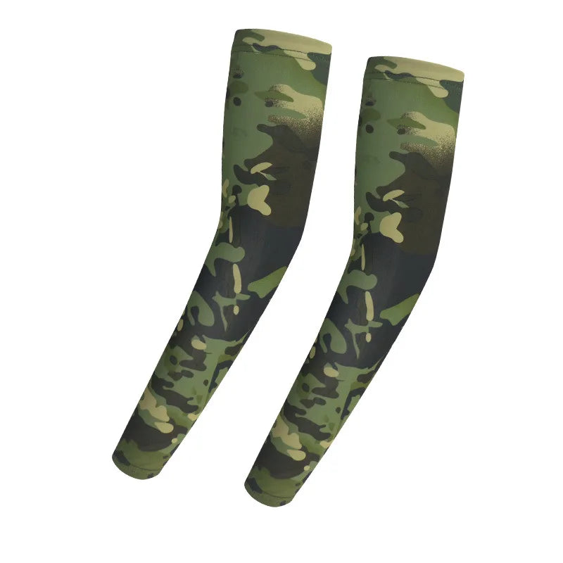 Cooling Arm Sleeves Tactical Camo Sun Protection Breathable Ice Silk UV Guard