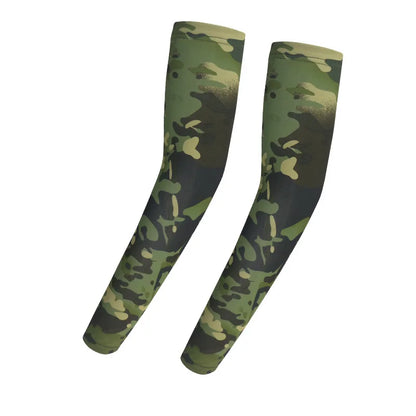 Cooling Arm Sleeves Tactical Camo Sun Protection Breathable Ice Silk UV Guard