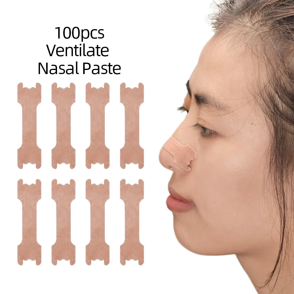 100pcs Anti-snoring Strips Easier to Breathe Help Breathing Reduce Snoring Nasal Strips Better Sleep Breathe Health Care