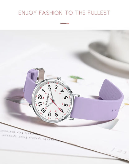 LIGE New Fashion Women's wristwatch Ultra-Thin Quartz Watches for Woman Waterproof Luminous Silicone Ladies Watches Pink Clock