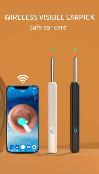Smart Ear Wax Cleaner with Camera 3.5mm Earpick Otoscope Visual Ear Camera Health Care Ear Cleaner for iPhone, iPad, Android