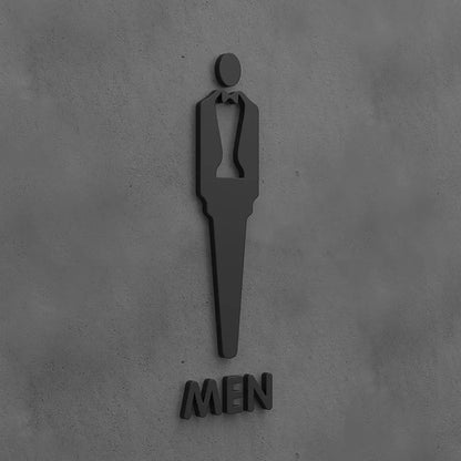 Matte Black Gold Toilet Sign Plate Acrylic 3D Wash Room Door Wall Label Sticker Wc BathRoom Signage Board Art Hotel Home Decor