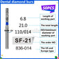50Pcs Dental Dentist Diamond Burs Drill FG 1.6mm Bur for High Speed Handpiece FG Dental Bur Stomatology Dentistry Grinding Tools