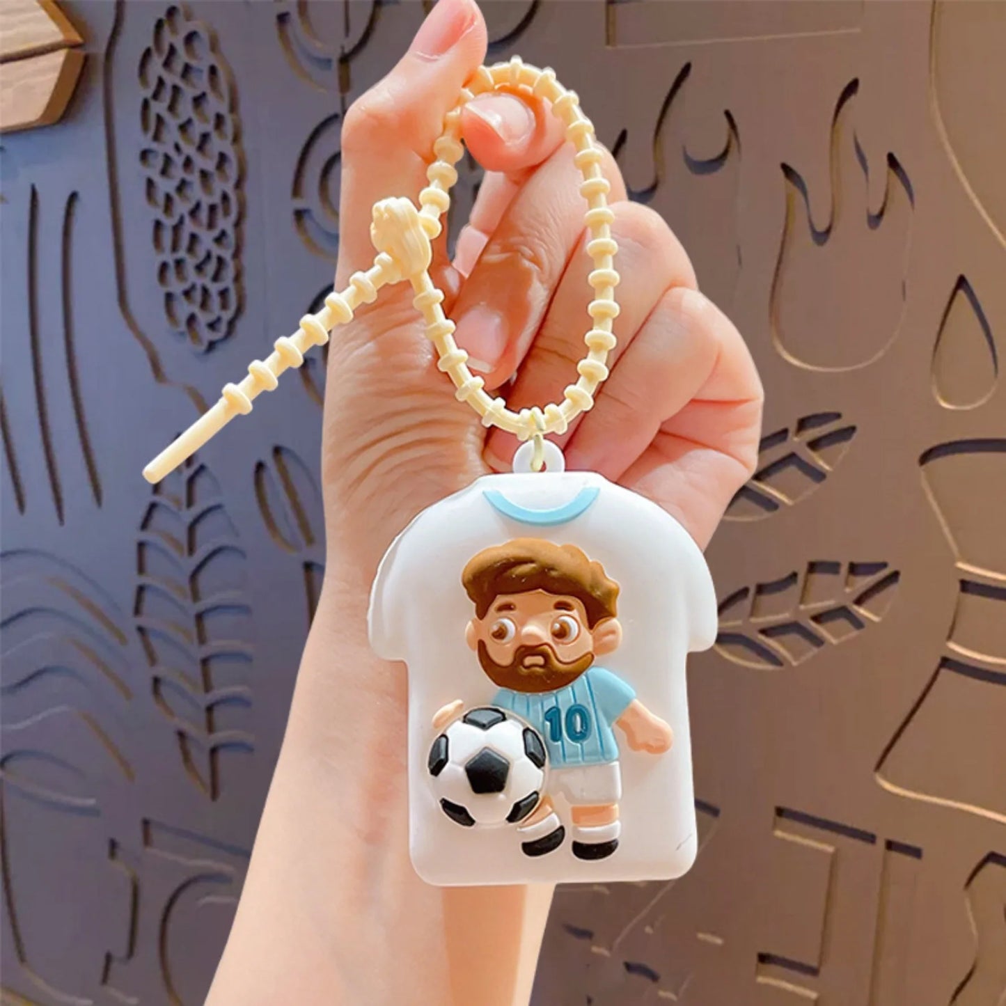 Soccer Jersey Squishy Keychain Stress Relief Toy Car Bag Couple Pendant Slow Rising Soft PVC Keychain