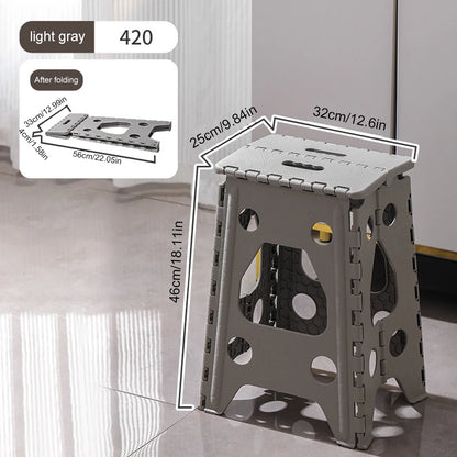 Plastic Folding Stepping Stool 400 LBS Capacity Non Slip Foldable Stools Multipurpose Camping Chair Handheld Thickened Footstool