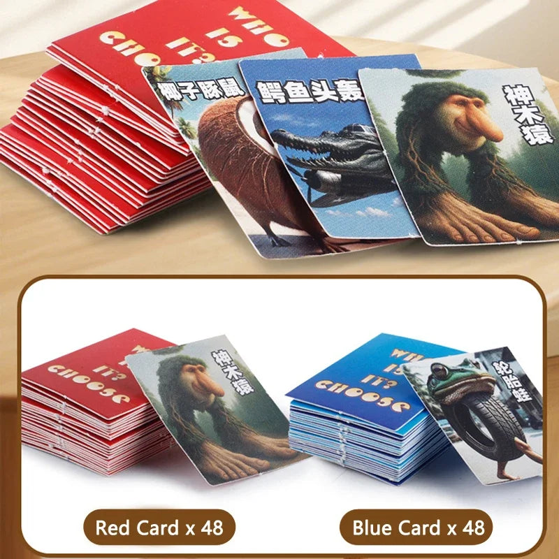 Italian Brainrot Guess Who I Am Game Tung Tung Tung Sahur Tralarero Tralala AI Abstract Animals Puzzle Board Game Cards Gift Toy