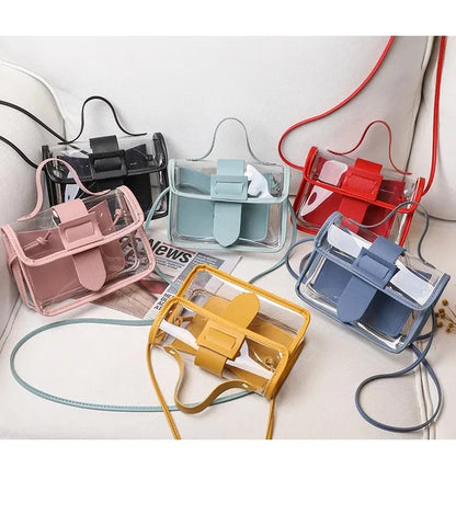 Transparent PVC Ladies' Jelly Bag, Summer Transparent Shoulder Crossbody Bag, Cute Kawaii Handbag