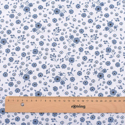 Chainho,Printed Twill Weave Cotton Fabric,DIY Qulting Sewing Material,Patchwork Cloth,Blue Series,6 Designs,3 Spiecification