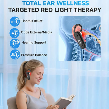 650nm Laser Therapy Earplug for Tinnitus & Otitis Media Deafness Treatment Ear-hanging Style Earplug for Health Care
