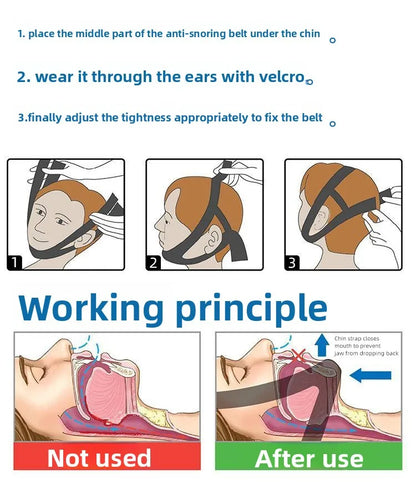 Anti Snoring Belt Triangular Chin Strap Mouth Guard Gifts for Women Men Better Breath Health Snore Stopper Bandage Sleep Aid