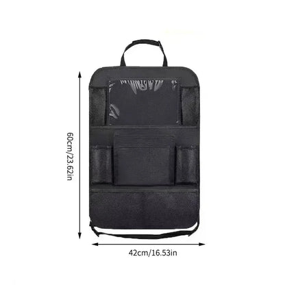 Car Seat Storage Organizer Multifunctional Oxford Fabric Car Back Multi Pocket Storage Bag with Touch Screen Tablet Holder
