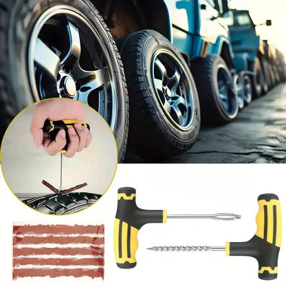 Car Tire Puncture Plugs Vacuum Tire Pass Emergency Repair Tools Glue Strips Glue Quick Repair Tire Repair Kit Patch Tool Set