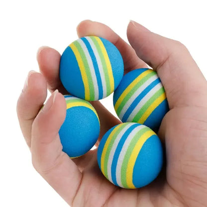 10Pcs Colorful Cat Toy Ball Interactive Cat Toys Play Chewing Rattle Scratch Natural Foam Ball Training Pet Supplies