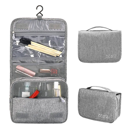 Hanging Toiletry Bag for Travel – Water-Resistant Oxford Wash Pouch, Folds Flat, Unisex Cosmetic Organizer