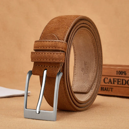 New Style Fashion Brand Welour Genuine Leather Belt For Jeans Leather Belt Men Mens Belts Luxury Suede Belt Straps