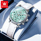 OLEVS 3669 Original Chronograph Quartz Wristwatch for Lady Calendar Waterproof Steel Strap Elegant Dress Women's Watches