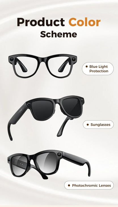 2026 Smart AI Glasses 4K HD Camera M02 Ultra ChatGPT 3600mAh Charging Case Power Bank 32GB Translation Music Video Sunglasses