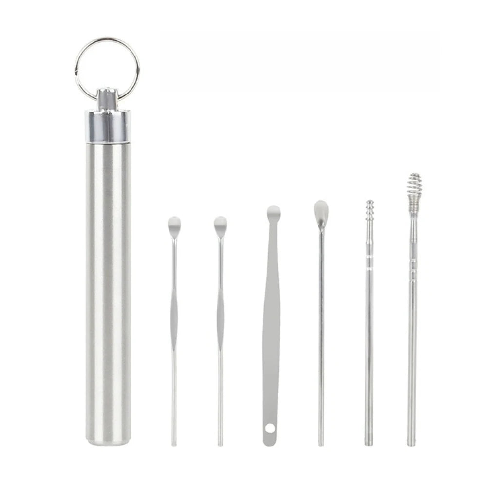 Ear Pick Six-piece Set Ear Cleaning Ear Picking Earpick Convenient Portable Ear Pick Household for Adults