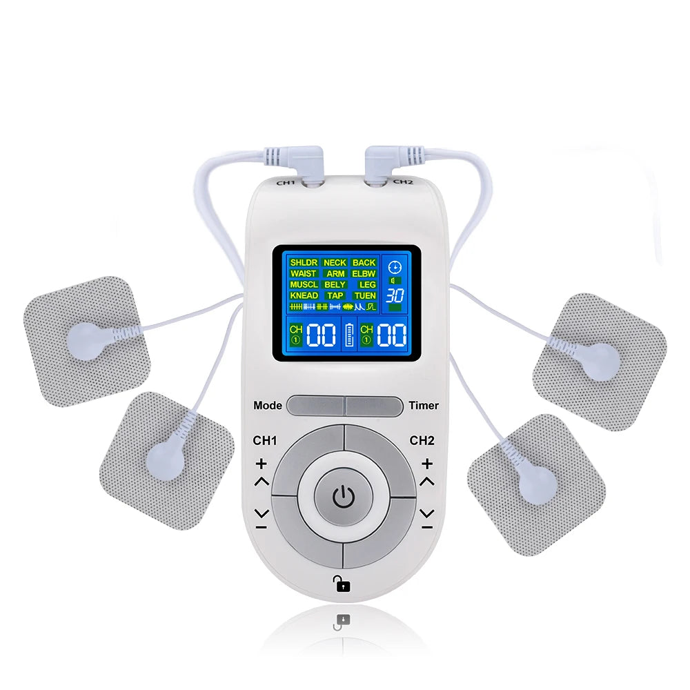 12-Mode TENS Pulse Physiotherapy Machine Full Body Back Massager 40-level Muscle Electrostimulator Relaxation Treatment Health
