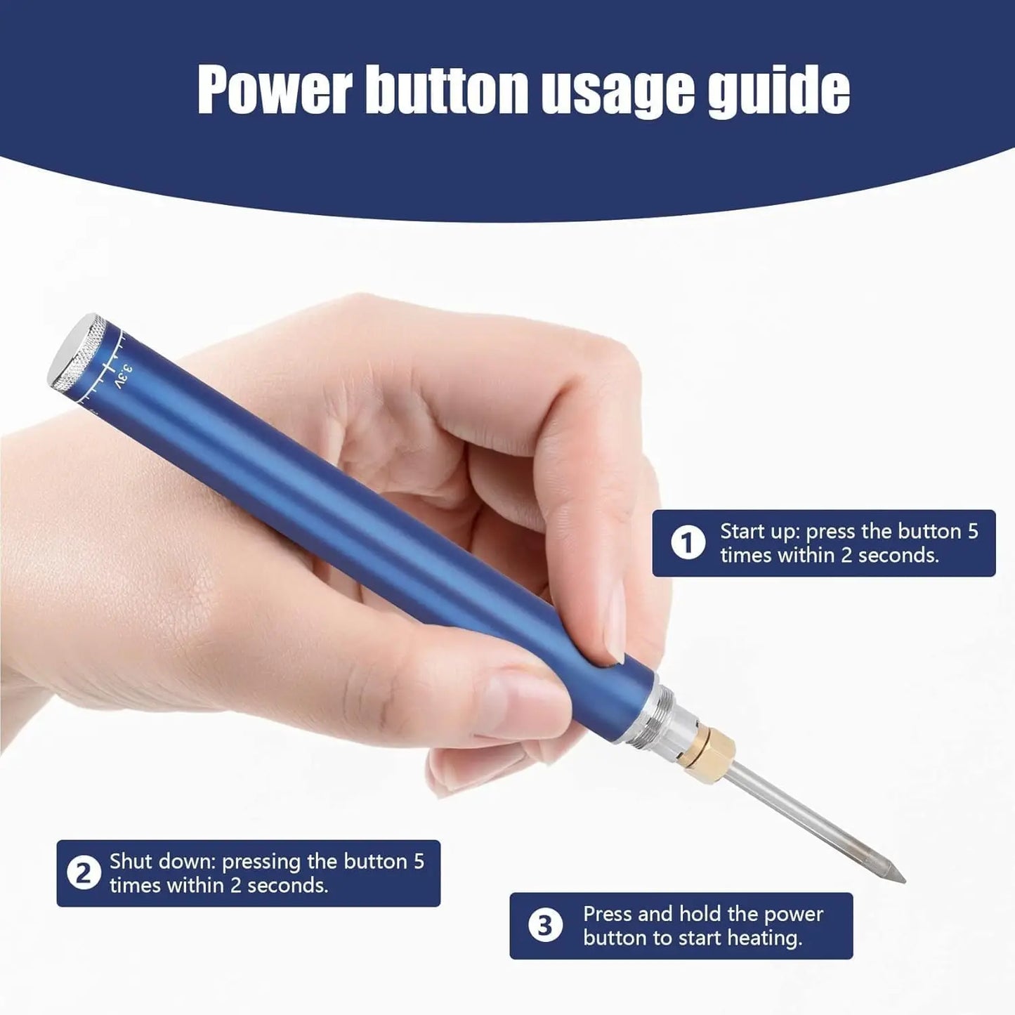 Cordless Soldering Iron with 1100mAh Battery, Portable Compact Adjustable Temperature for Household Repair and Jewelry Welding