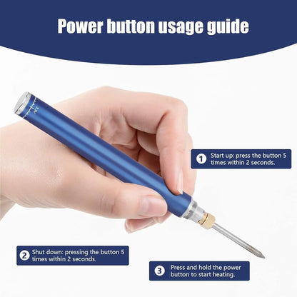 Cordless Soldering Iron with 1100mAh Battery, Portable Compact Adjustable Temperature for Household Repair and Jewelry Welding