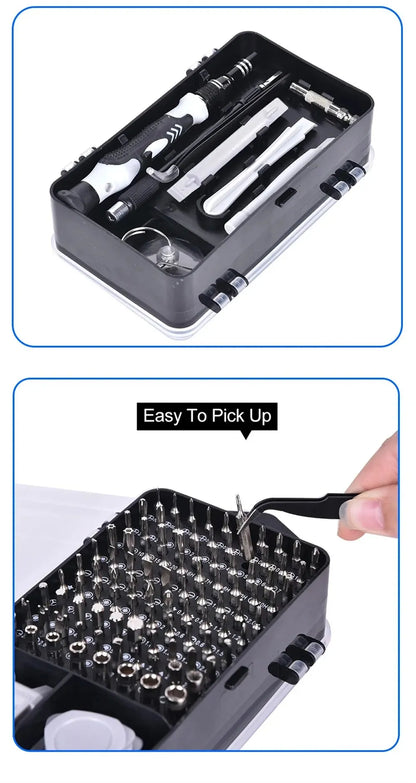 115 in 1 Multifunctional Screwdriver Set Electronic Repair Tools for Computer Phone and Household Use Insulation Screwdriver Kit