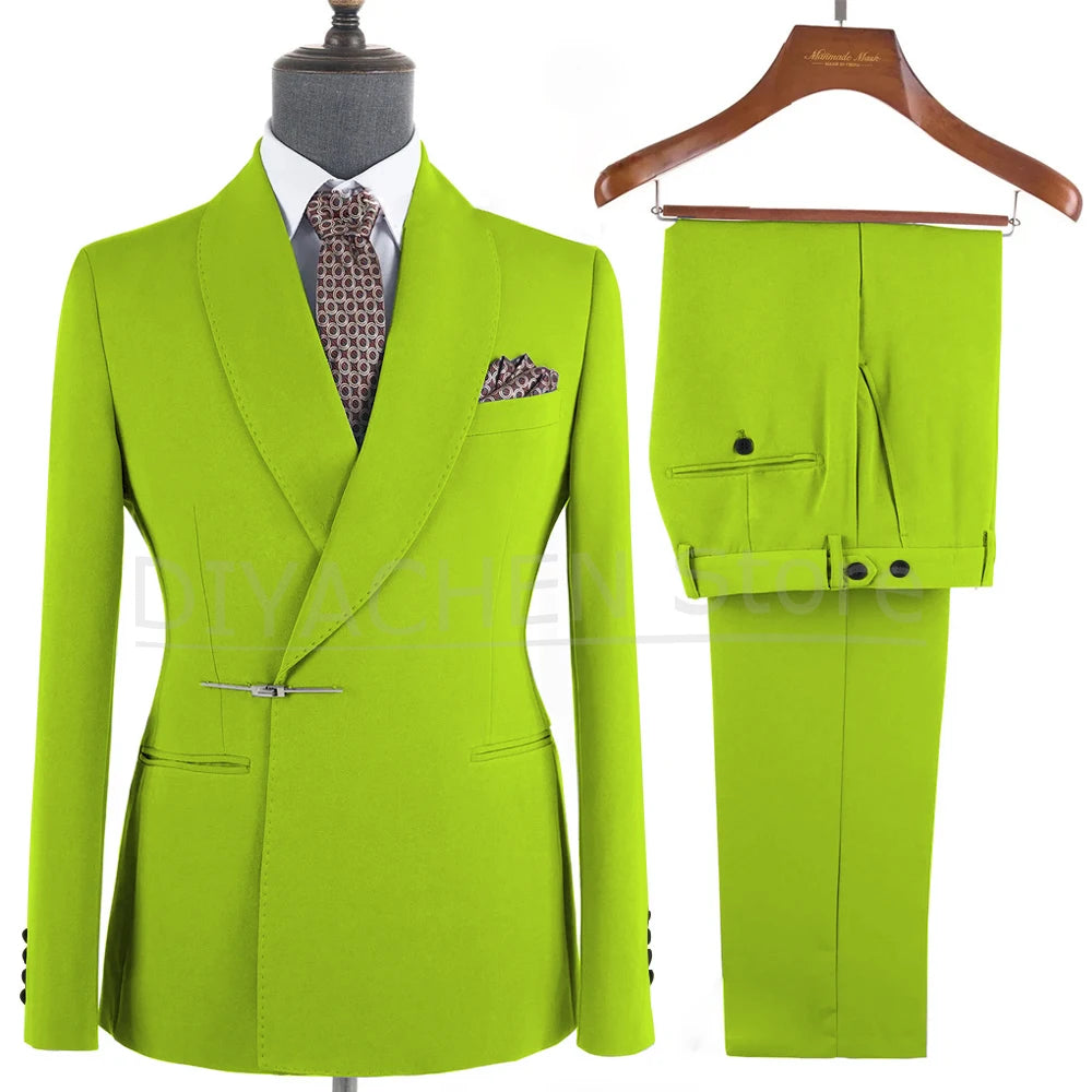 Elegant 2-Piece Men's Suit Slim Fit  Blazer And Pants Set for Wedding Groom Tuxedo Business Party