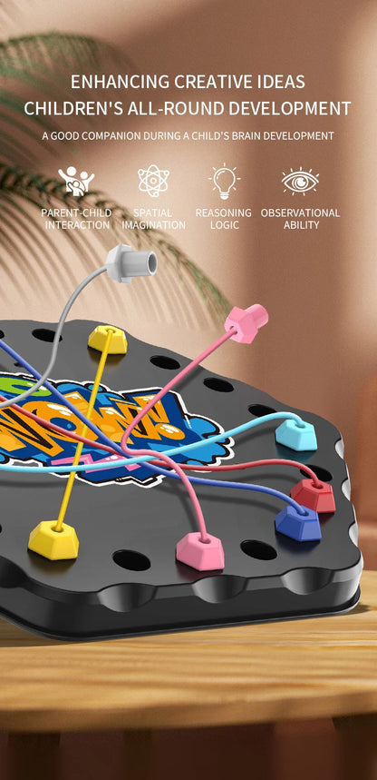 Children Puzzle Board Game Untangle Rope Knots Challenge Social Party Parent-Child Activities Knotted Rope Educational Toy