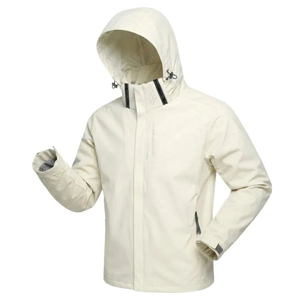 Men Lightweight Windproof Waterproof Hooded Jacket Zipper Raincoat Outdoor Hiking Cycling Climbing Work Coat Tracksuit Outerwear