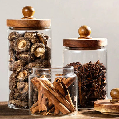 Kitchen Glass Storage Jar Multi-purpose Transparent Glass Sealed Jar Household Moisture-proof Grains Coffee Bean Storage Tank