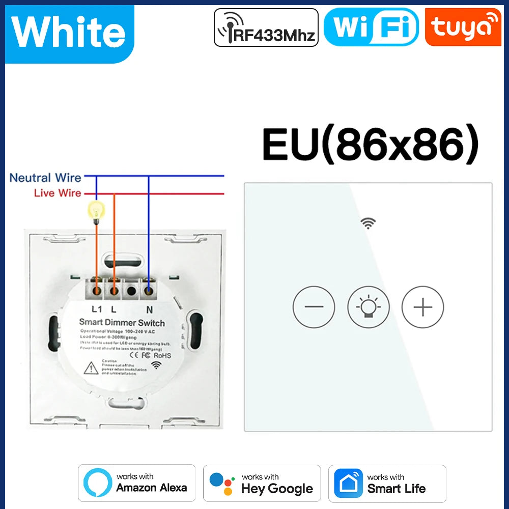TNCE Tuya wifi Dimmer ZigBee Module Supports 2 Way Control LED Lights Dimmable Switch Work with smart life app Alexa Google Home