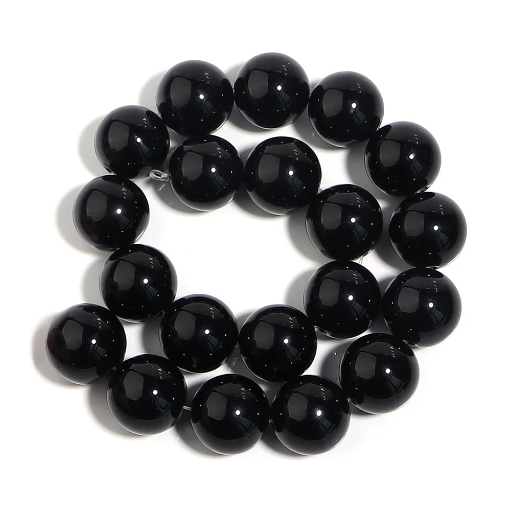 1 Strand Natural Stone Black Onyx Agate Round Loose Beads 2-20MM Pick Size For Crafts Making DIY Sewing clothing Accessories