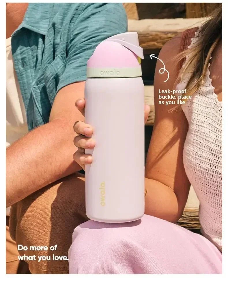 Owala portable cup, one handed open lid, large capacity water cup, straw cup, insulated cup, 710mL | Sugar High